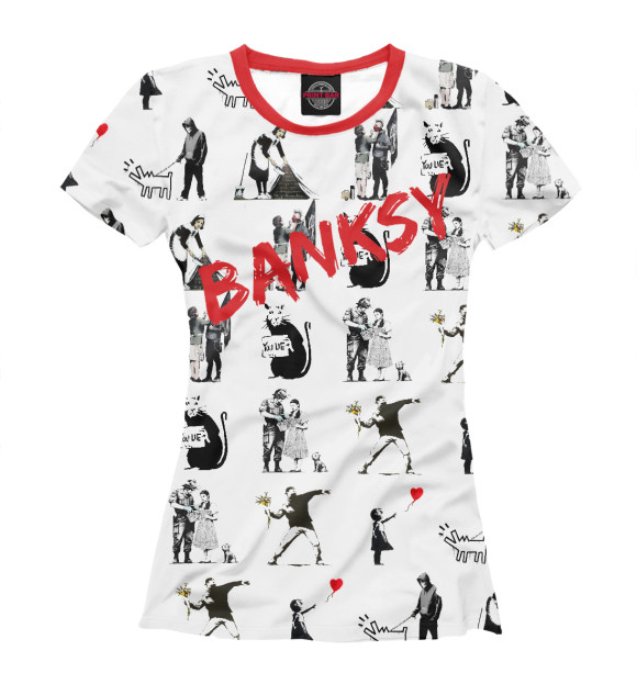 Женская футболка с изображением Banksy цвета Белый