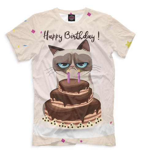 

Футболки Print Bar, Бежевый, Happy Birthday!