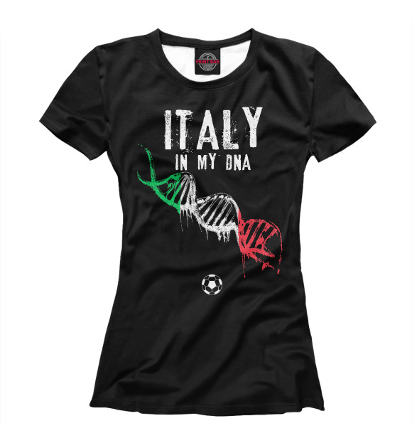 Женская футболка с изображением Италия в ДНК цвета Белый