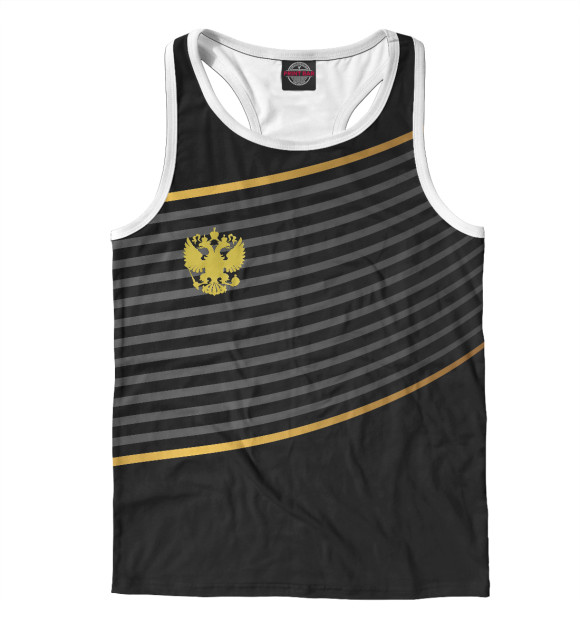 Мужская майка-борцовка с изображением Герб России цвета Белый