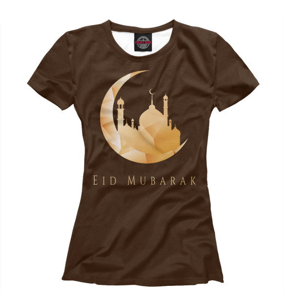 Женская футболка с изображением Eid Mubarak цвета Белый