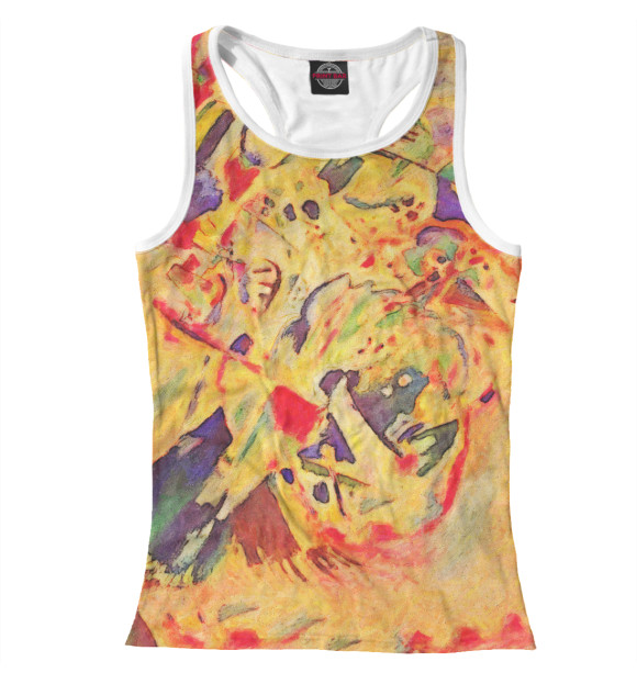 Женская майка-борцовка с изображением Стиль Кандинского цвета Белый