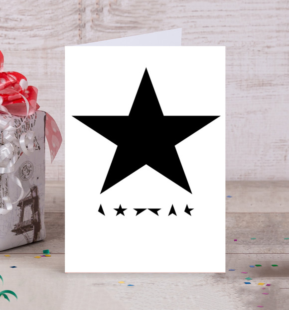 Открытка с притом David Bowie цвета Белый Открытка с изображением David Bowie цвета Белый