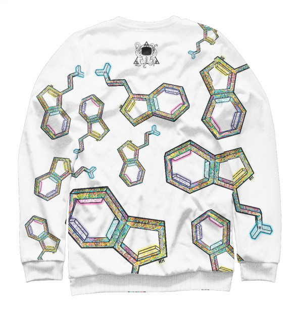 Свитшот для девочек с изображением Molecule цвета Белый
