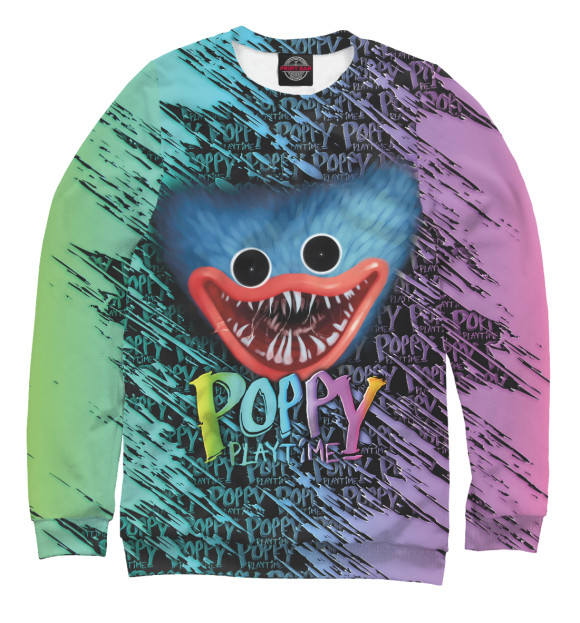 Свитшот для мальчиков с изображением Poppy Playtime Хагги Вагги цвета Белый