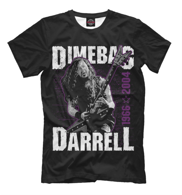Мужская футболка с изображением Dimebag Darrell цвета Черный