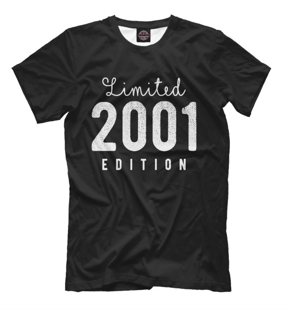 Футболка для мальчиков с изображением 2001 - Limited Edition цвета Черный