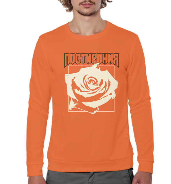 Мужской свитшот с изображением Постирония цвета Белый