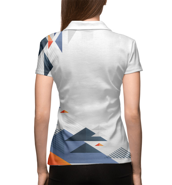 Женское поло с изображением Geometric (фигуры) цвета Белый