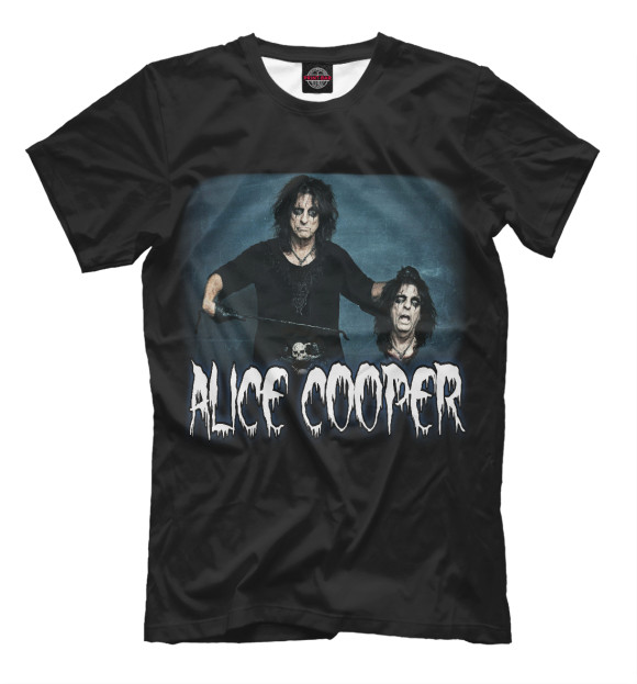 Мужская футболка с изображением Alice Cooper цвета Белый