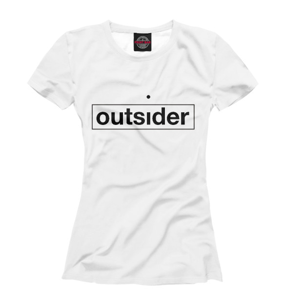 Женская футболка с изображением Outsider цвета Белый