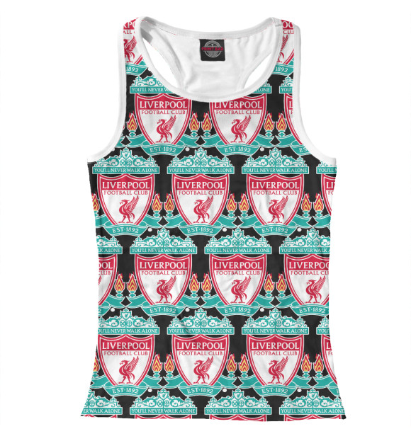 Женская майка-борцовка с изображением Liverpool цвета Белый