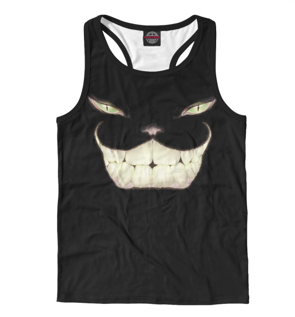 Мужская майка-борцовка с изображением Gothic Cat цвета Белый