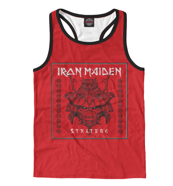Мужская майка-борцовка с изображением Iron Maiden цвета Белый
