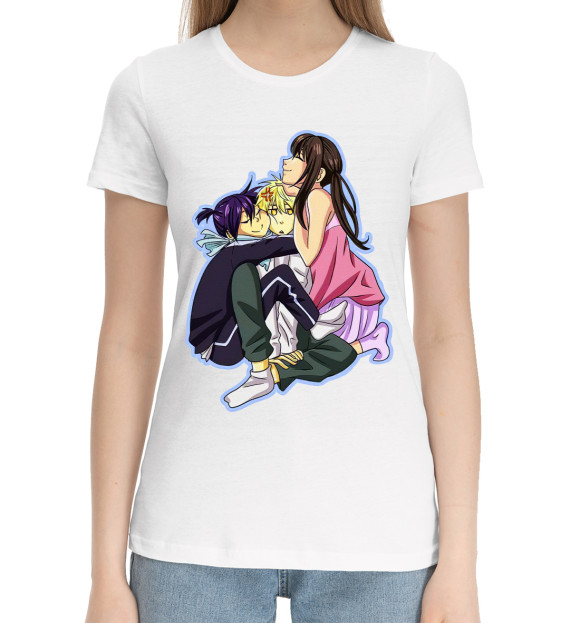 Женская хлопковая футболка с изображением Бездомный бог цвета Белый