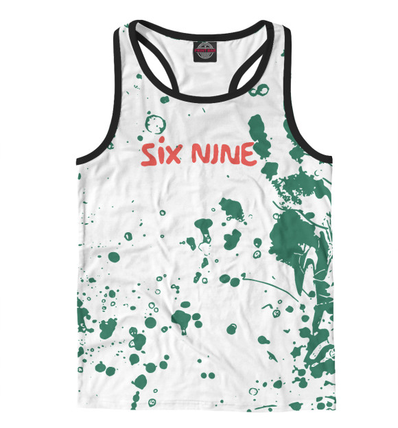 Мужская майка-борцовка с изображением 6ix9ine цвета Белый