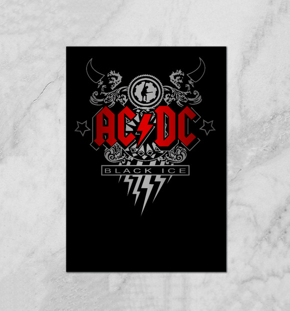 Плакат с изображением AC/DC цвета Белый