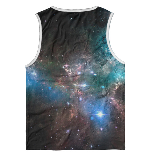 Мужская майка с притом Космос цвета Белый Мужская майка с изображением Космос цвета Белый