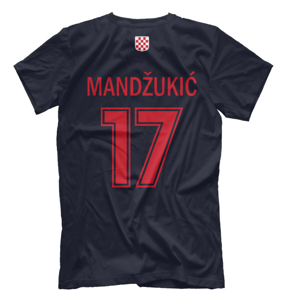Мужская футболка с изображением Марио Манджукич - Сборная Хорватии цвета Белый