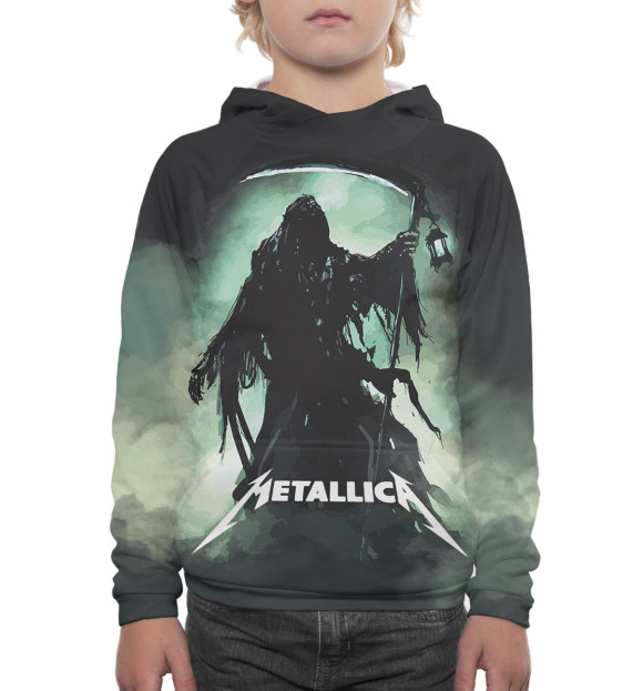 Худи для мальчика с изображением Metallica цвета Белый