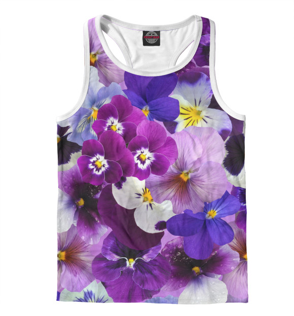 Мужская майка-борцовка с изображением Цветочки цвета Белый