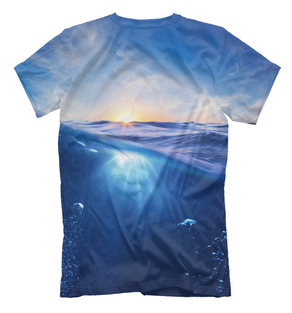 Мужская футболка с изображением Морской рай цвета Белый