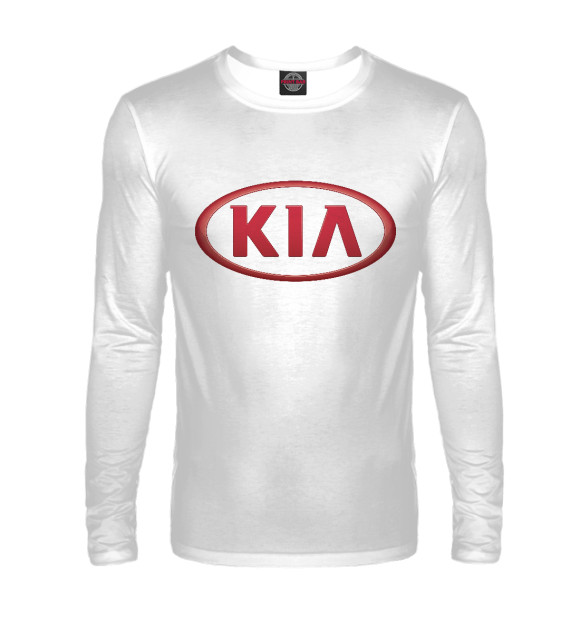 Мужской лонгслив с изображением Kia цвета Белый