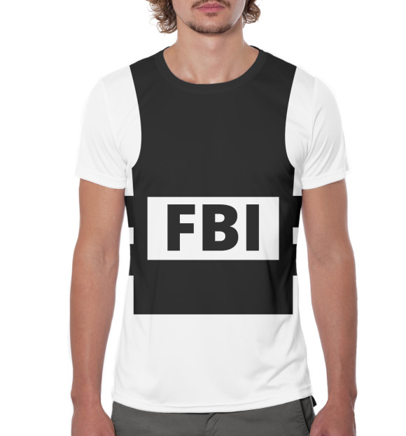 Мужская футболка с изображением FBI цвета Белый