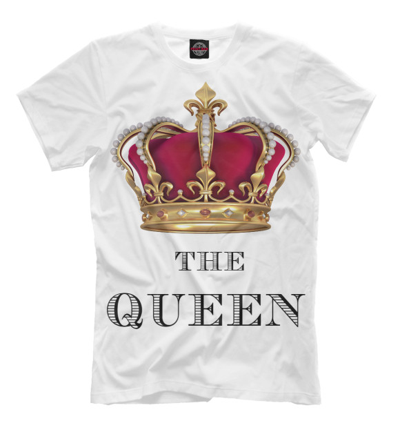 Мужская футболка с изображением Парные KING & Queen цвета Молочно-белый