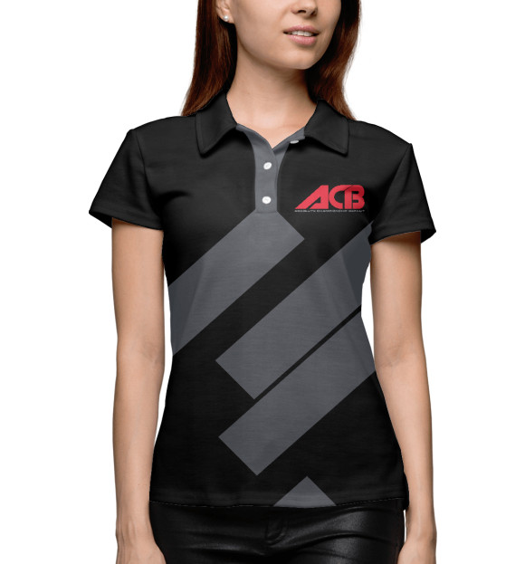 Женское поло с изображением acb цвета Белый