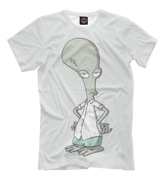 Мужская футболка с изображением Roger цвета Молочно-белый