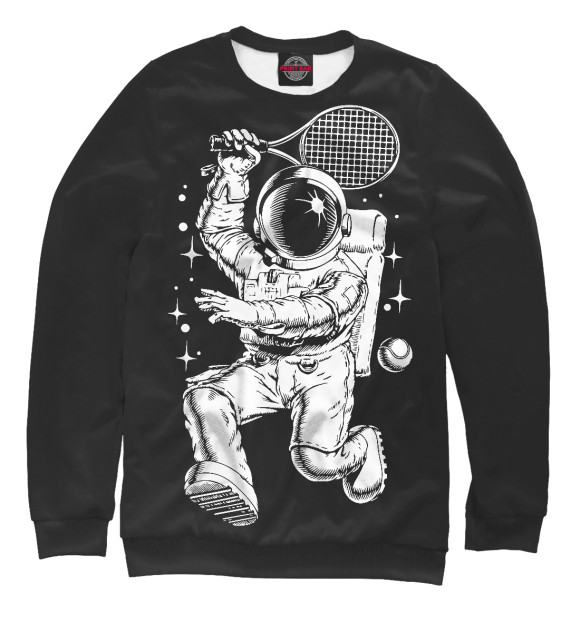 Мужской свитшот с изображением Space tennis цвета Белый