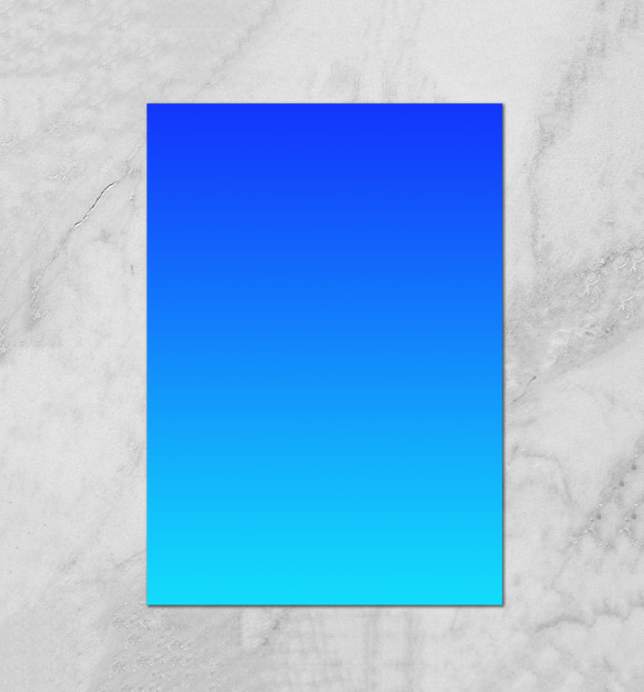 Плакат с изображением Градиент: Синий в Голубой цвета Белый