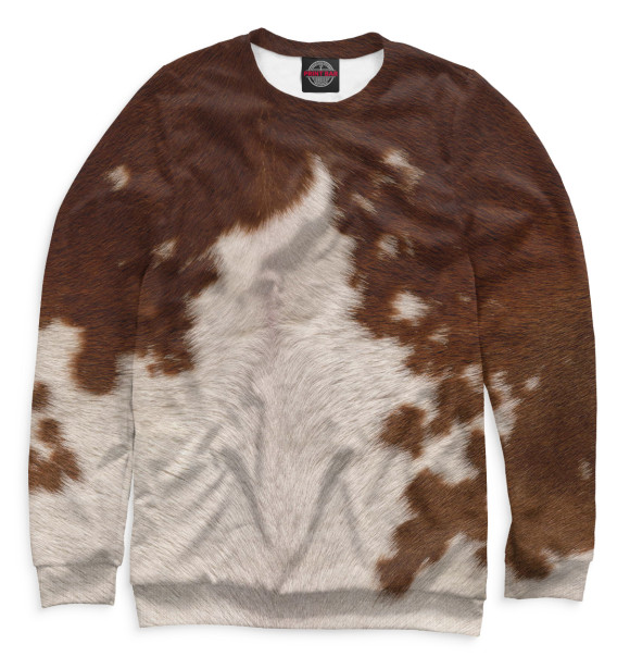 Женский свитшот с изображением Корова цвета Белый