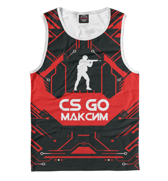 Майка для мальчика с изображением Максим в стиле CS GO цвета Белый