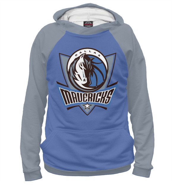 Мужское худи с изображением Dallas Mavericks цвета Белый