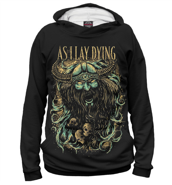 Женское худи с изображением As I Lay Dying цвета Белый