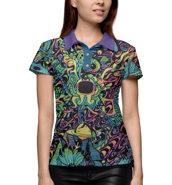 Женское поло с изображением Triposphere цвета Белый