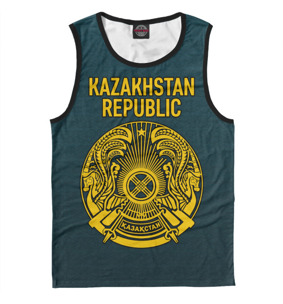 Майка для мальчика с изображением Kazakhstan Republic цвета Белый