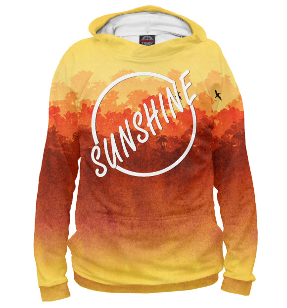 Женское худи с изображением Sunshine time цвета Белый