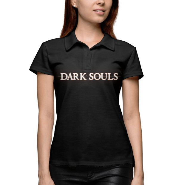 Женское поло с изображением Dark Souls цвета Белый