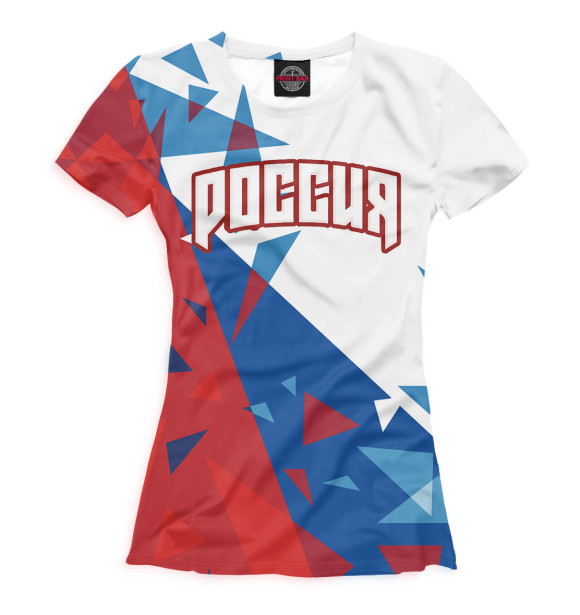 Футболка для девочек с изображением Сборная России цвета Белый