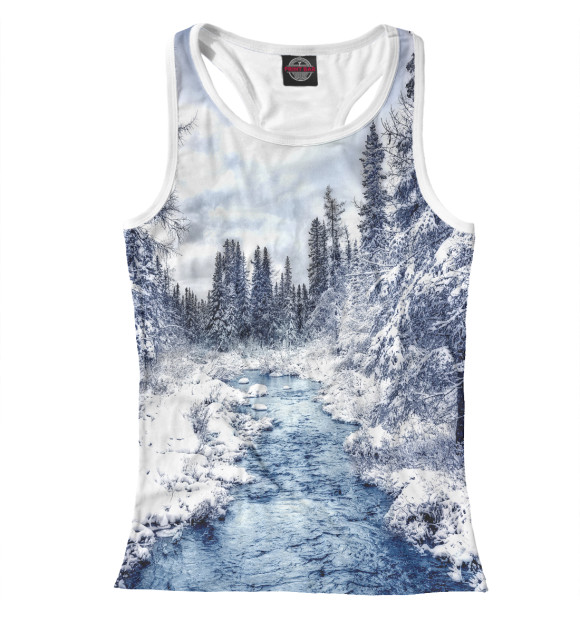 Женская майка-борцовка с изображением Ручеёк цвета Белый