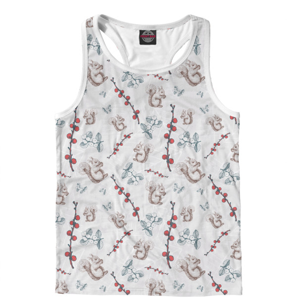 Мужская майка-борцовка с изображением Squirrel цвета Белый