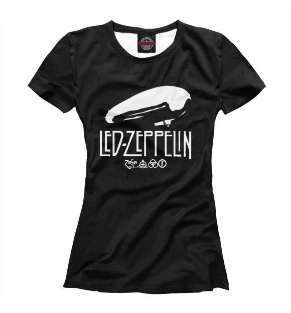 Женская футболка с изображением Led Zeppelin цвета Белый