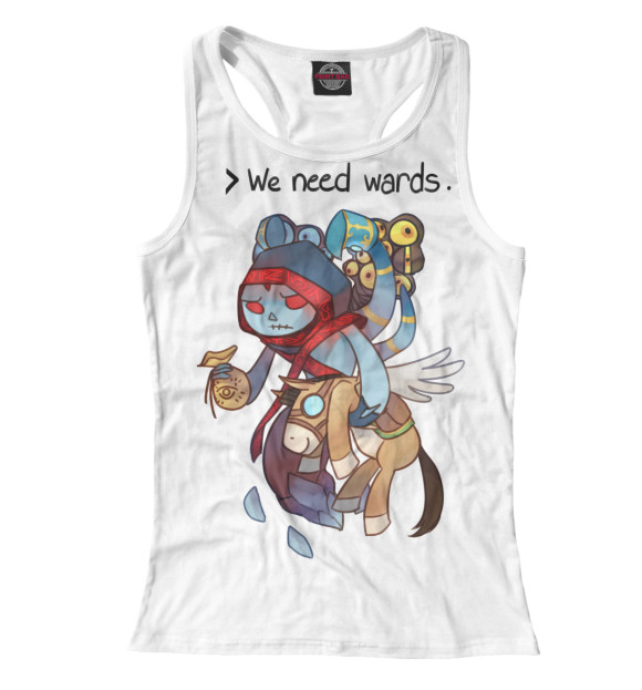 Женская майка-борцовка с изображением Lich Dota2 цвета Белый