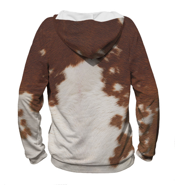 Женское худи с изображением Корова цвета Белый