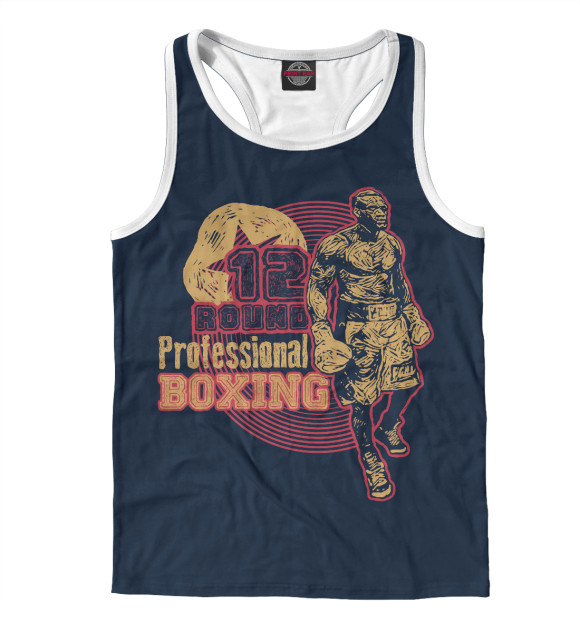 Мужская майка-борцовка с изображением Профессиональный Бокс цвета Белый