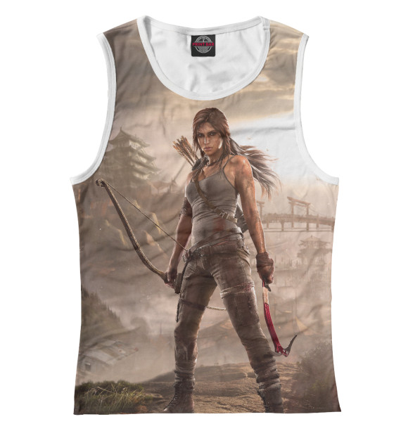 Майка для девочки с изображением Tomb Raider цвета Белый