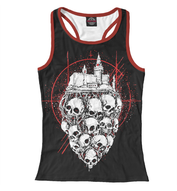 Женская майка-борцовка с изображением Кремлёвский хорор цвета Белый